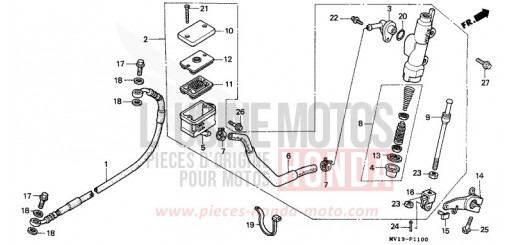HAUPTBREMSE, HINTEN ZYLINDER XRV750N de 1992